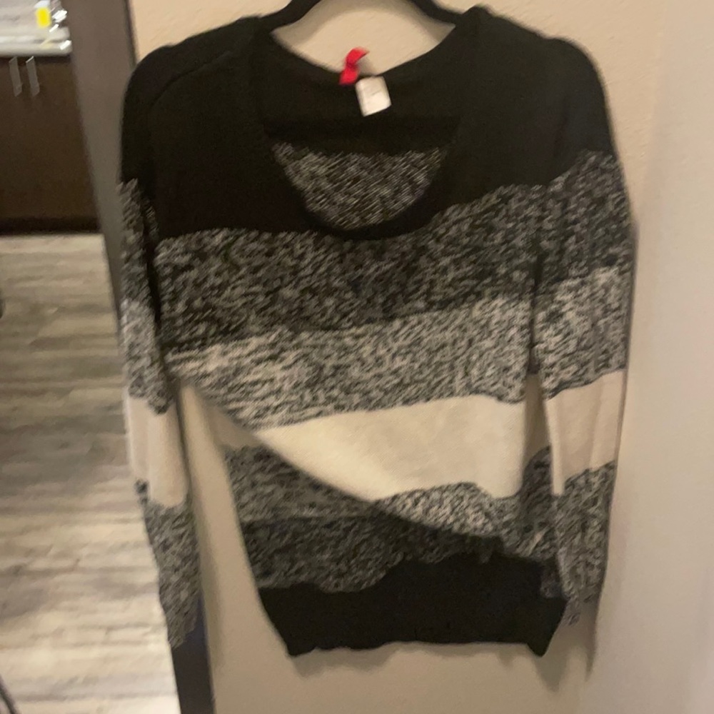 Black and white striped sweater in size small
